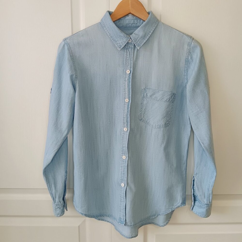 Rails Women's Chambray Cheyanne Sahara Embroidered Button Front Shirt Size S